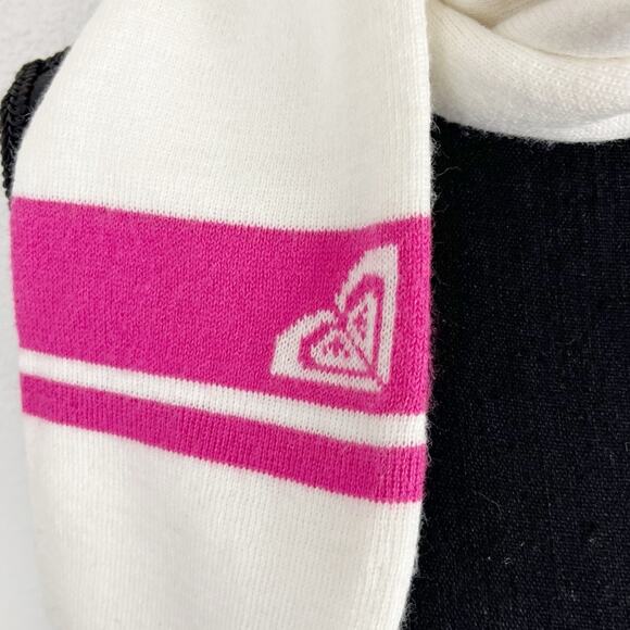 Roxy Womens Winter Scarf Long Spectator Game Layer Warm White Hot Pink - Picture 3 of 8